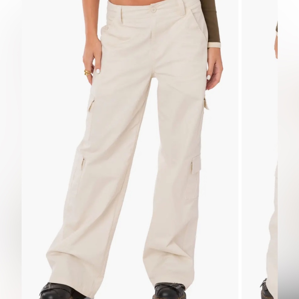 Edikted Cream Wide Leg Pants